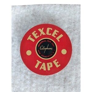 VINTAGE 1940S TEXCEL Cellophane Tape BRUNSWICK NJ TIN Super Cool!!